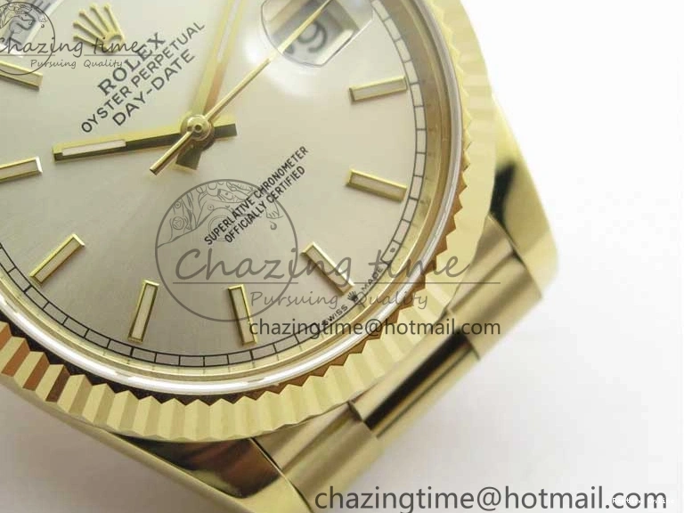 1218 Day-Date 40mm 228239 BP New Dial Version 904 YG Silver Stick Markers Dial on YG President Bracelet A Sophisticated 2807